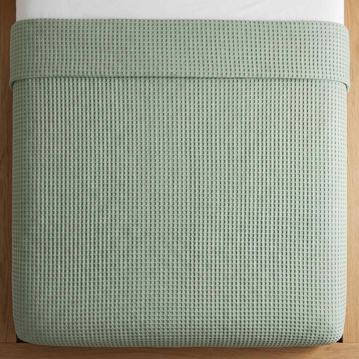 91家纺网 家纺一手货源 找家纺 七七家纺 2026新款全棉纯棉华夫格毛毯夏被毯子 雾松绿