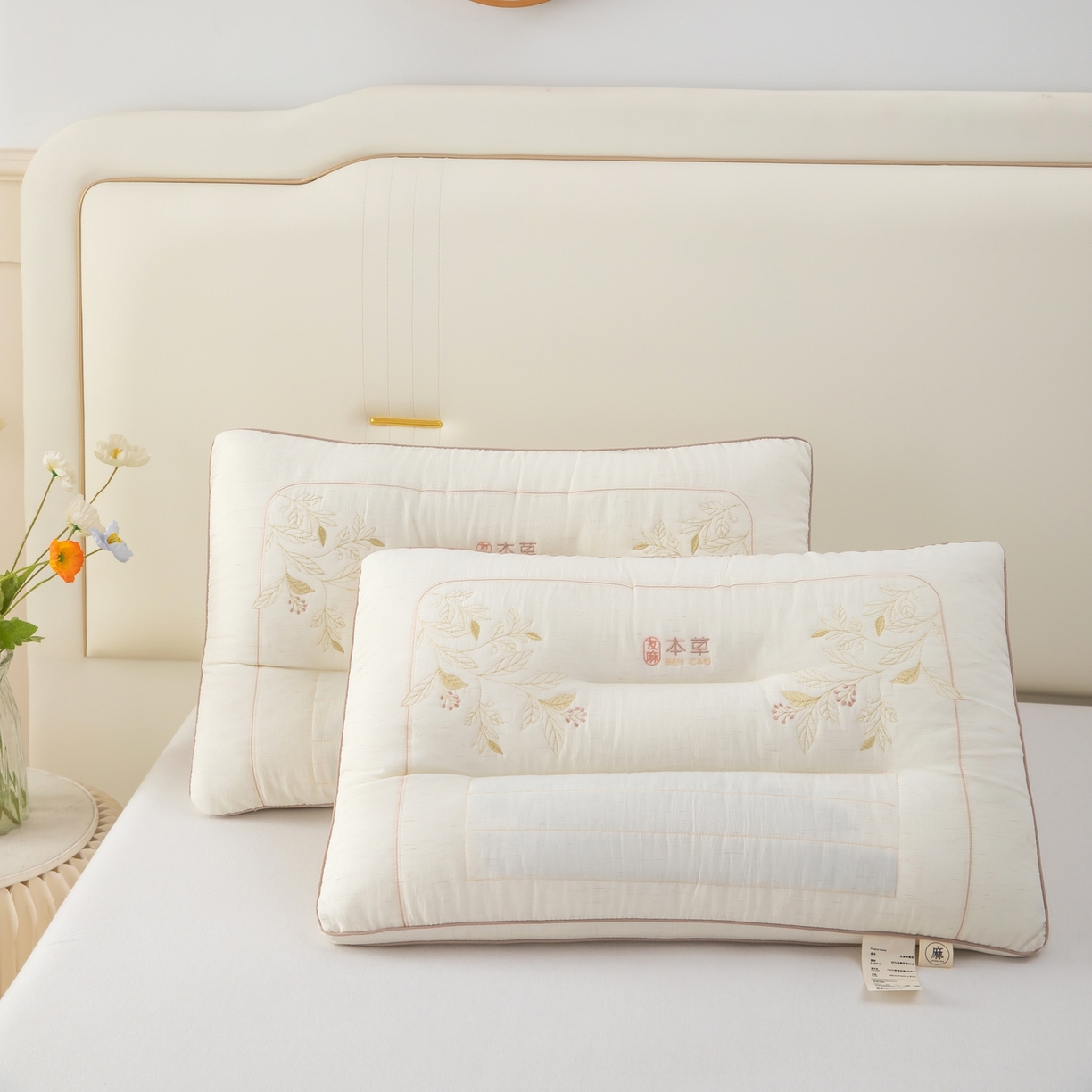 91家纺网 家纺一手货源 找家纺 九州枕芯 2026新款友麻舒睡枕枕头枕芯 友麻舒睡枕-本色