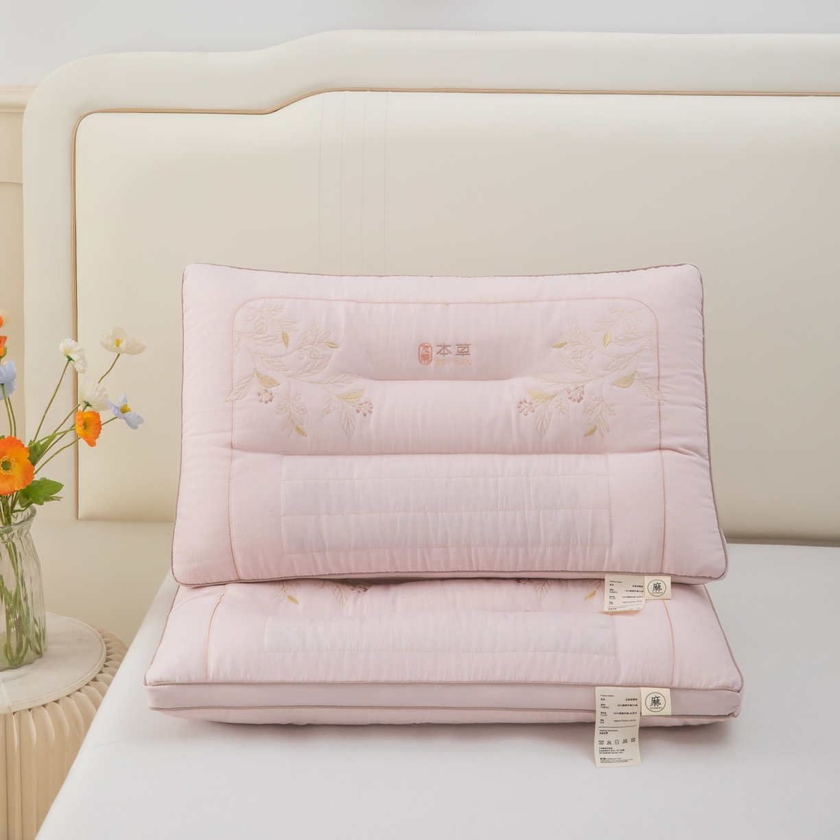 91家纺网 家纺一手货源 找家纺 九州枕芯 2026新款友麻舒睡枕枕头枕芯 友麻舒睡枕-粉色