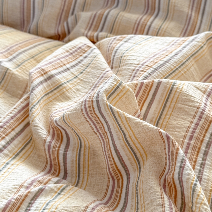 91家纺网 家纺一手货源 找家纺 （总）丝芙妮家居 2026春夏新款皱皱棉双层纱泡芙棉四件套