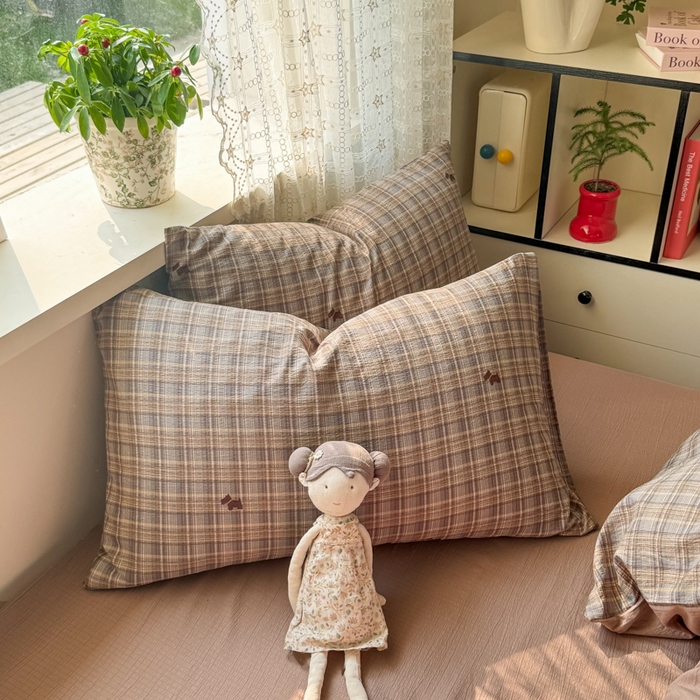 91家纺网 家纺一手货源 找家纺 丝芙妮家居 2026春夏新款皱皱棉双层纱泡芙棉四件套 顽宠