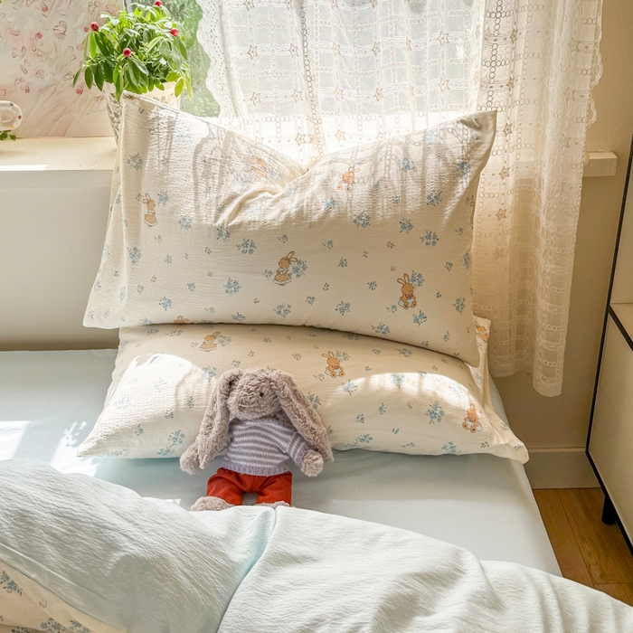 91家纺网 家纺一手货源 找家纺 丝芙妮家居 2026春夏新款皱皱棉双层纱泡芙棉四件套 牧歌