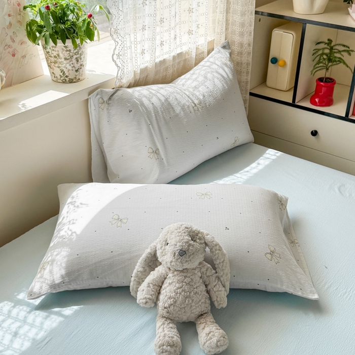 91家纺网 家纺一手货源 找家纺 丝芙妮家居 2026春夏新款皱皱棉双层纱泡芙棉四件套 云蝶-兰