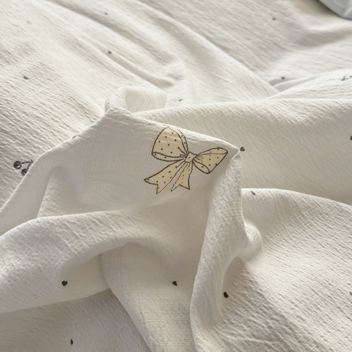 91家纺网 家纺一手货源 找家纺 丝芙妮家居 2026春夏新款皱皱棉双层纱泡芙棉四件套 云蝶-兰