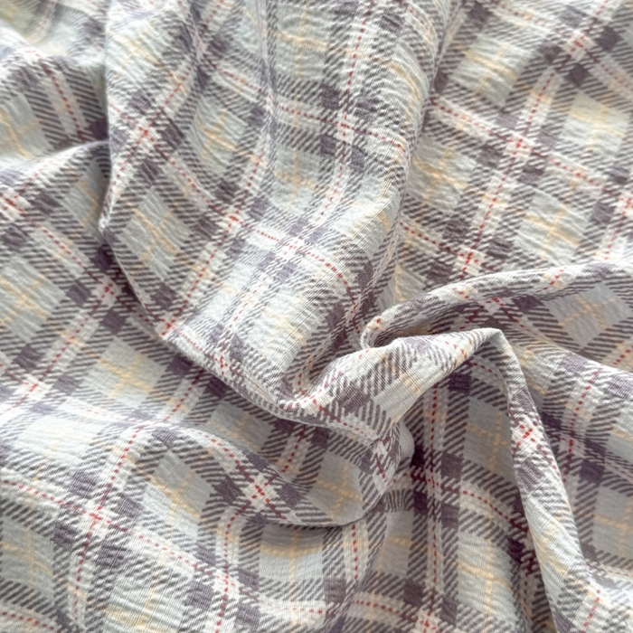 91家纺网 家纺一手货源 找家纺 丝芙妮家居 2026春夏新款皱皱棉双层纱泡芙棉四件套 怀旧-兰