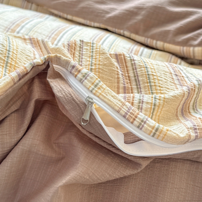 91家纺网 家纺一手货源 找家纺 （总）丝芙妮家居 2026春夏新款皱皱棉双层纱泡芙棉四件套