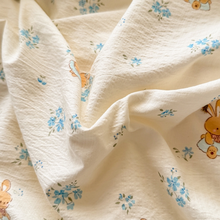 91家纺网 家纺一手货源 找家纺 丝芙妮家居 2026春夏新款皱皱棉双层纱泡芙棉四件套 牧歌