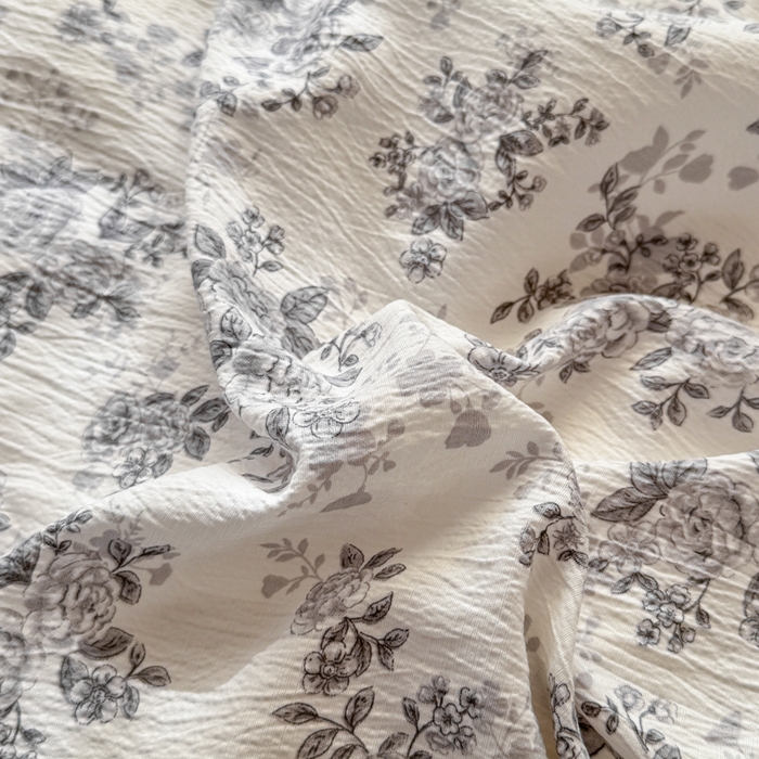 91家纺网 家纺一手货源 找家纺 丝芙妮家居 2026春夏新款皱皱棉双层纱泡芙棉四件套 雅蔓