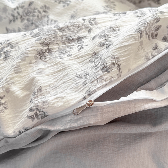 91家纺网 家纺一手货源 找家纺 丝芙妮家居 2026春夏新款皱皱棉双层纱泡芙棉四件套 雅蔓