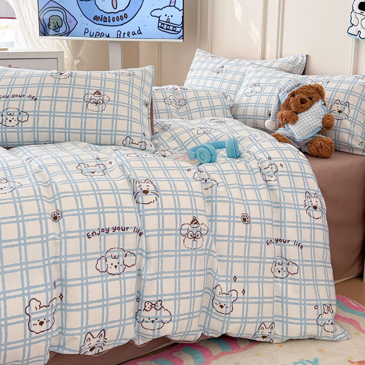 91家纺网 家纺一手货源 找家纺 （总）女子家纺 2026新款全棉纯棉12868卡通印花四件套