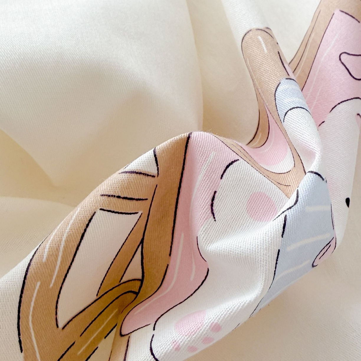 91家纺网 家纺一手货源 找家纺 女子家纺 2026新款全棉纯棉12868卡通印花四件套 茶歇时光