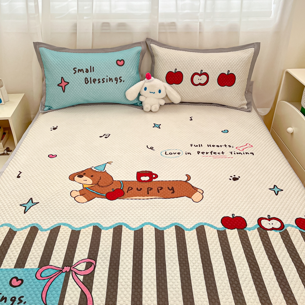 91家纺网 家纺一手货源 找家纺 寐居家纺 2026新款冰豆豆大版系列凉席席子 甜乐汪