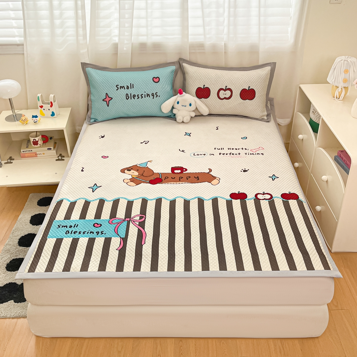 91家纺网 家纺一手货源 找家纺 寐居家纺 2026新款冰豆豆大版系列凉席席子 甜乐汪