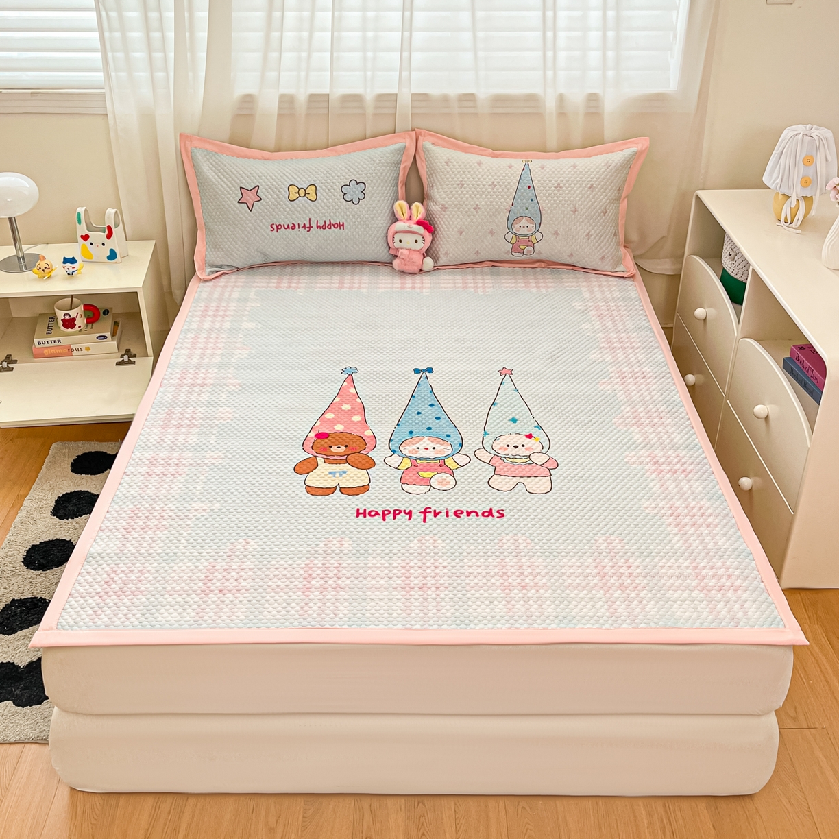 91家纺网 家纺一手货源 找家纺 寐居家纺 2026新款冰豆豆大版系列凉席席子 好朋友