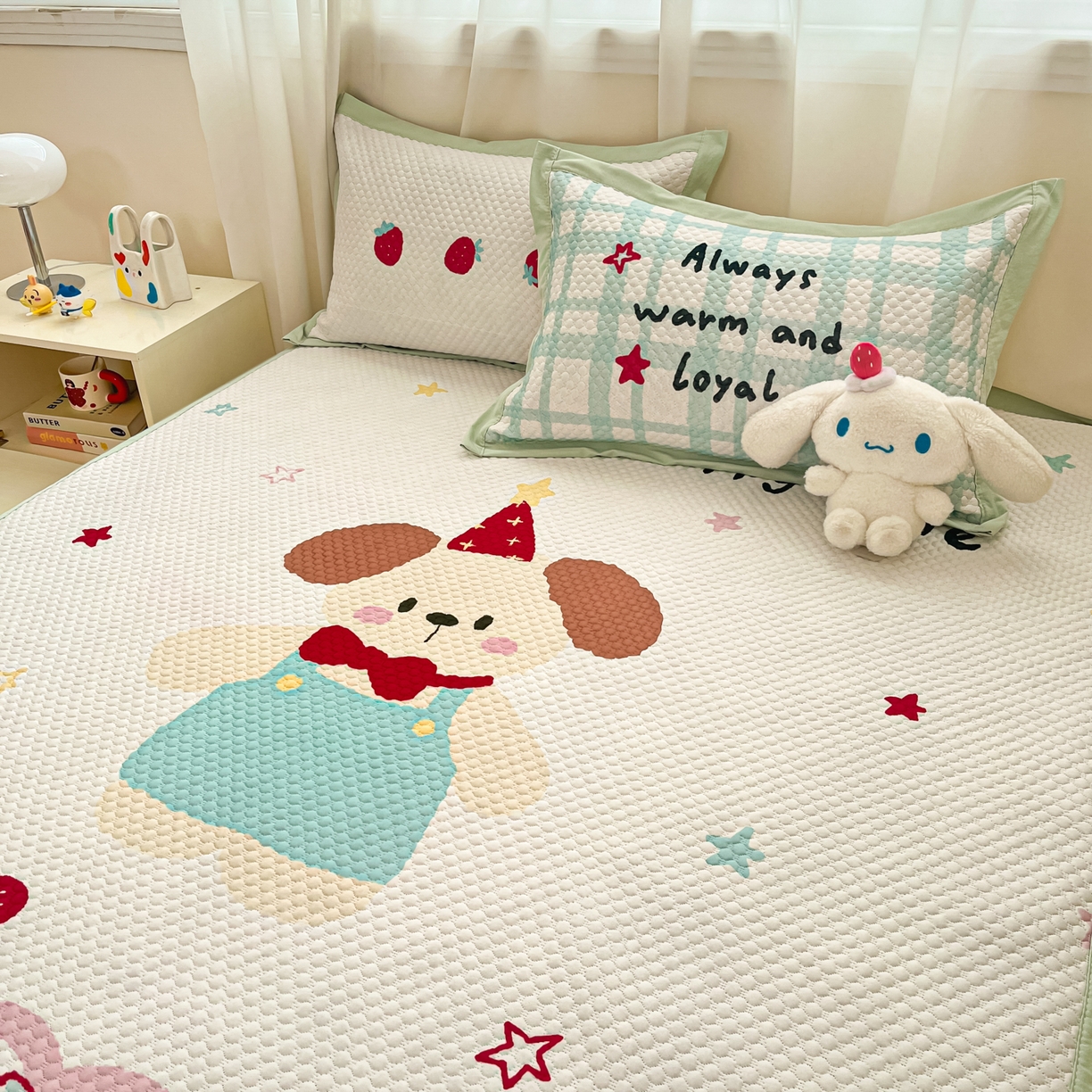 91家纺网 家纺一手货源 找家纺 寐居家纺 2026新款冰豆豆大版系列凉席席子 美好时光