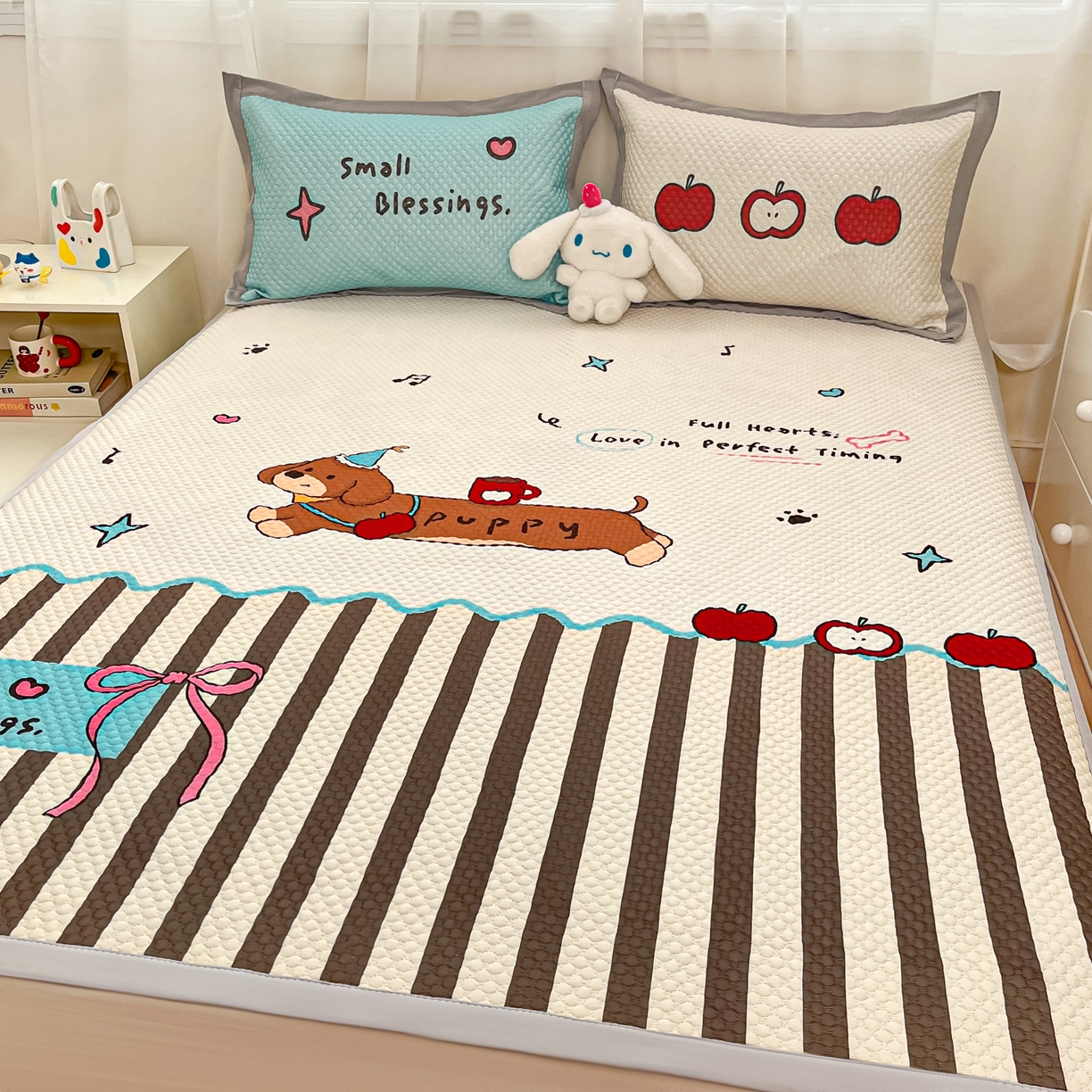 91家纺网 家纺一手货源 找家纺 寐居家纺 2026新款冰豆豆大版系列凉席席子 甜乐汪