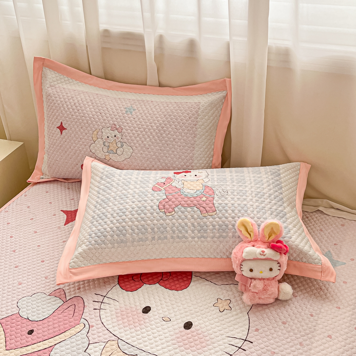 91家纺网 家纺一手货源 找家纺 寐居家纺 2026新款冰豆豆大版系列凉席席子 星星木马