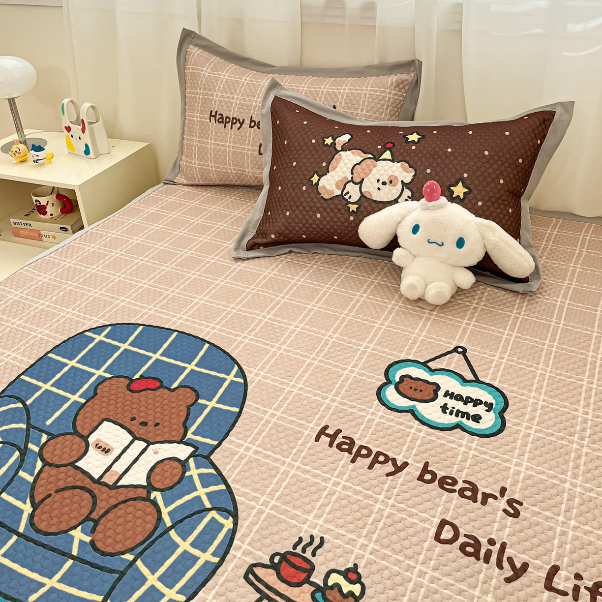 91家纺网 家纺一手货源 找家纺 寐居家纺 2026新款冰豆豆大版系列凉席席子 甜茶崽