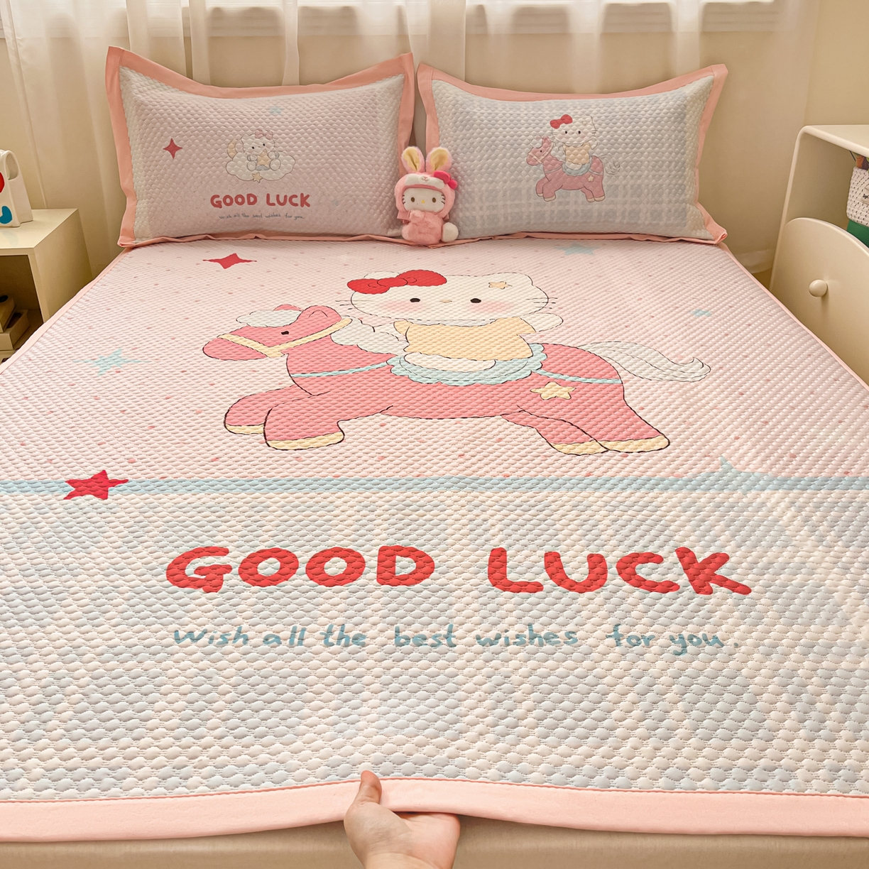 寐居家纺 2026新款冰豆豆大版系列凉席席子 星星木马