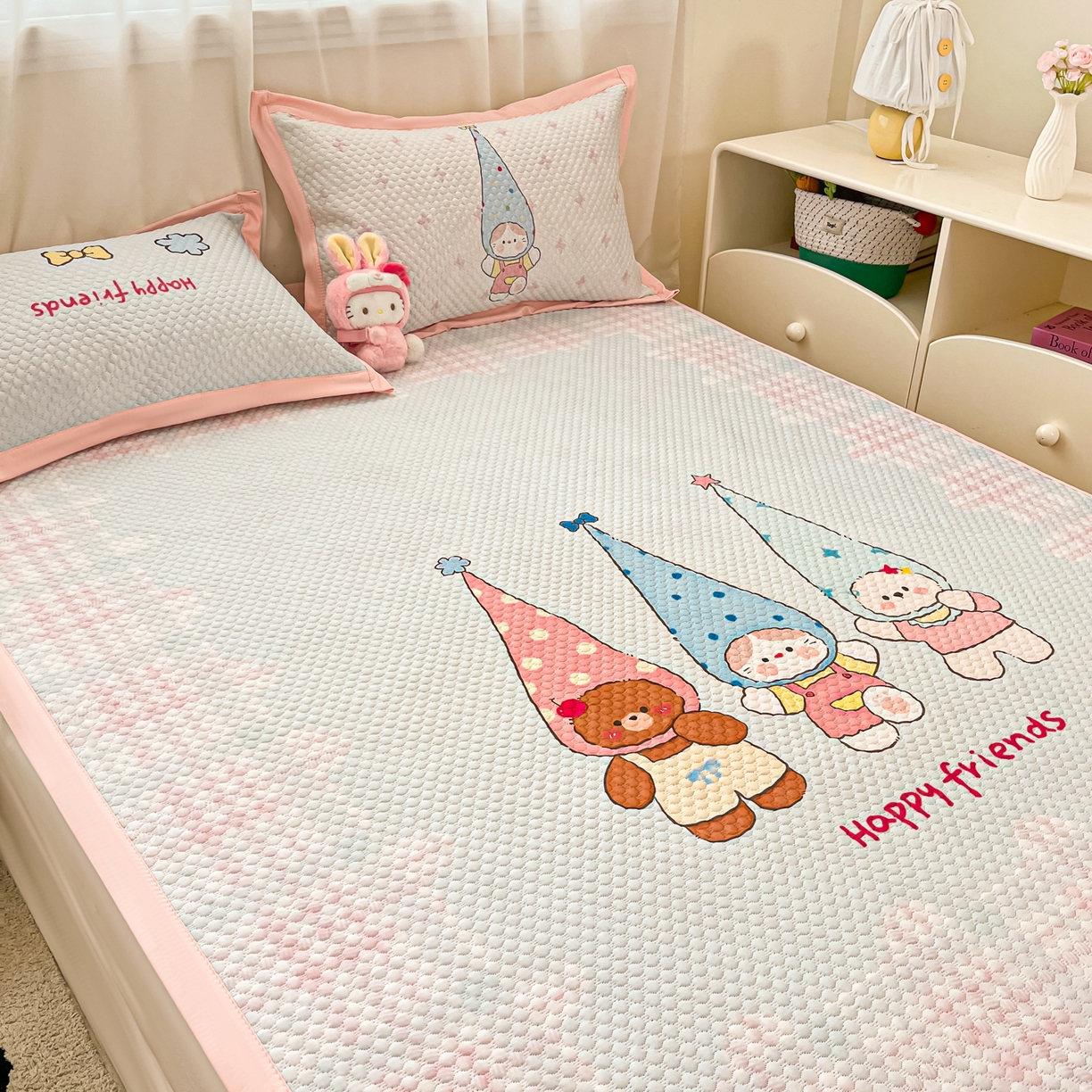 91家纺网 家纺一手货源 找家纺 寐居家纺 2026新款冰豆豆大版系列凉席席子 好朋友