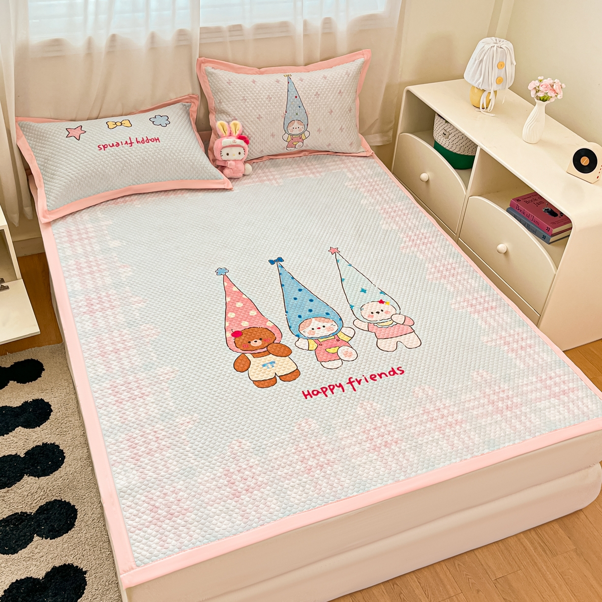 91家纺网 家纺一手货源 找家纺 寐居家纺 2026新款冰豆豆大版系列凉席席子 好朋友