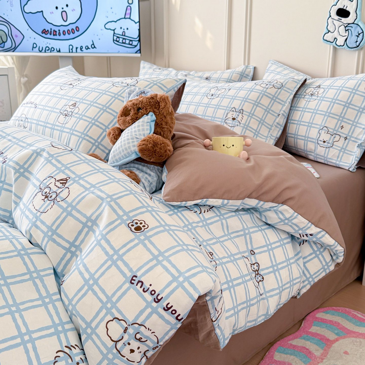 91家纺网 家纺一手货源 找家纺 （总）女子家纺 2026新款全棉纯棉12868卡通印花四件套