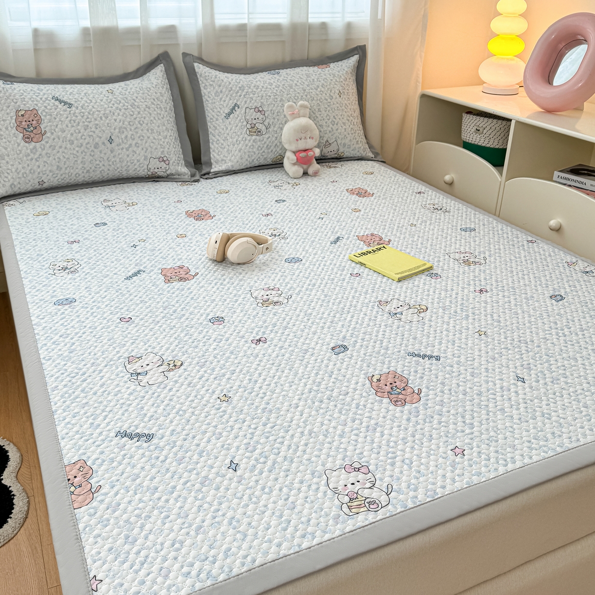 91家纺网 家纺一手货源 找家纺 （总）寐居家纺 2026新款冰豆豆数码印花席三明治底凉席席子