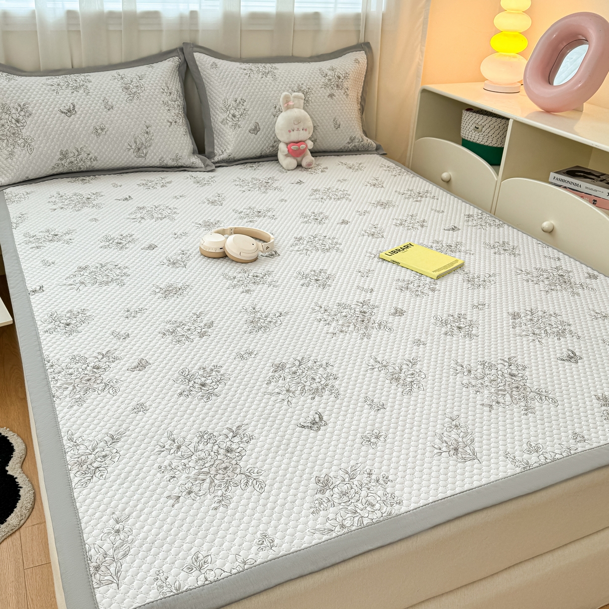 91家纺网 家纺一手货源 找家纺 （总）寐居家纺 2026新款冰豆豆数码印花席三明治底凉席席子