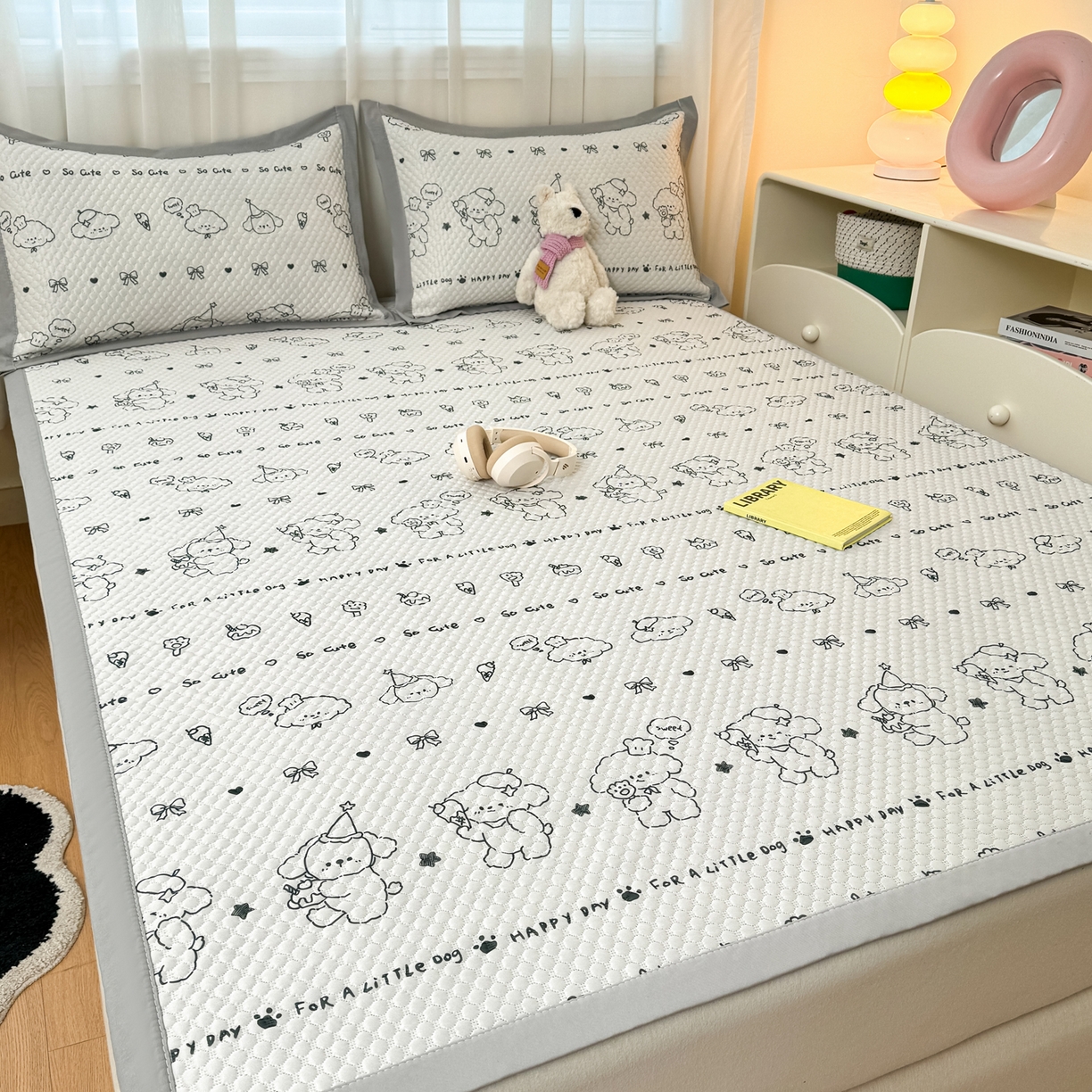 91家纺网 家纺一手货源 找家纺 （总）寐居家纺 2026新款冰豆豆数码印花席三明治底凉席席子