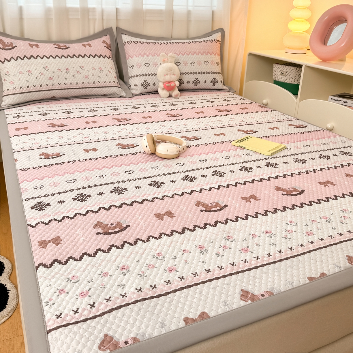 91家纺网 家纺一手货源 找家纺 （总）寐居家纺 2026新款冰豆豆数码印花席三明治底凉席席子