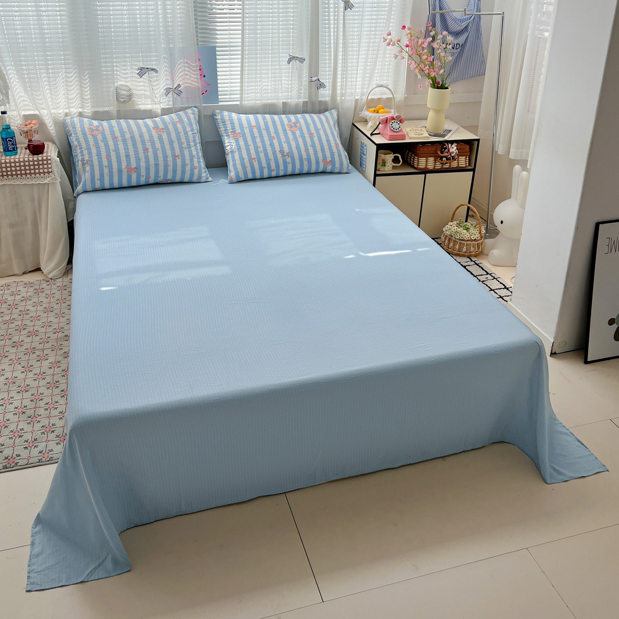 91家纺网 家纺一手货源 找家纺 王朝国际 2026新款A类彩竺棉印花四件套 开心马