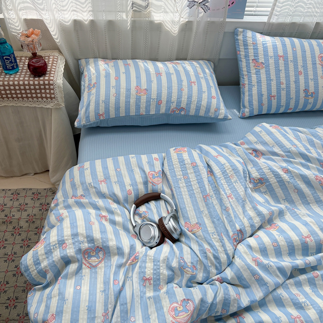 91家纺网 家纺一手货源 找家纺 王朝国际 2026新款A类彩竺棉印花四件套 开心马