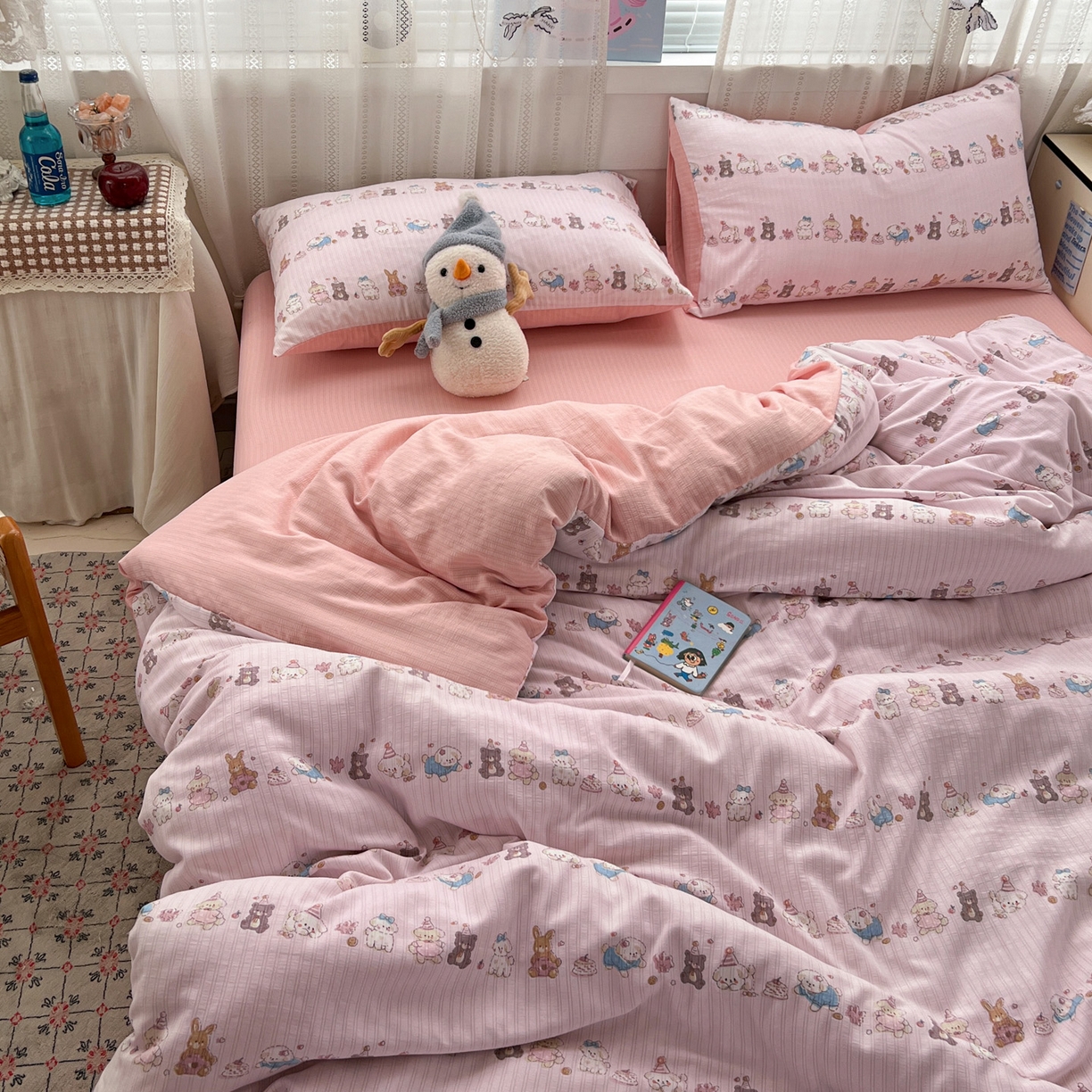 91家纺网 家纺一手货源 找家纺 王朝国际 2026新款A类彩竺棉印花四件套 萌宠乐园