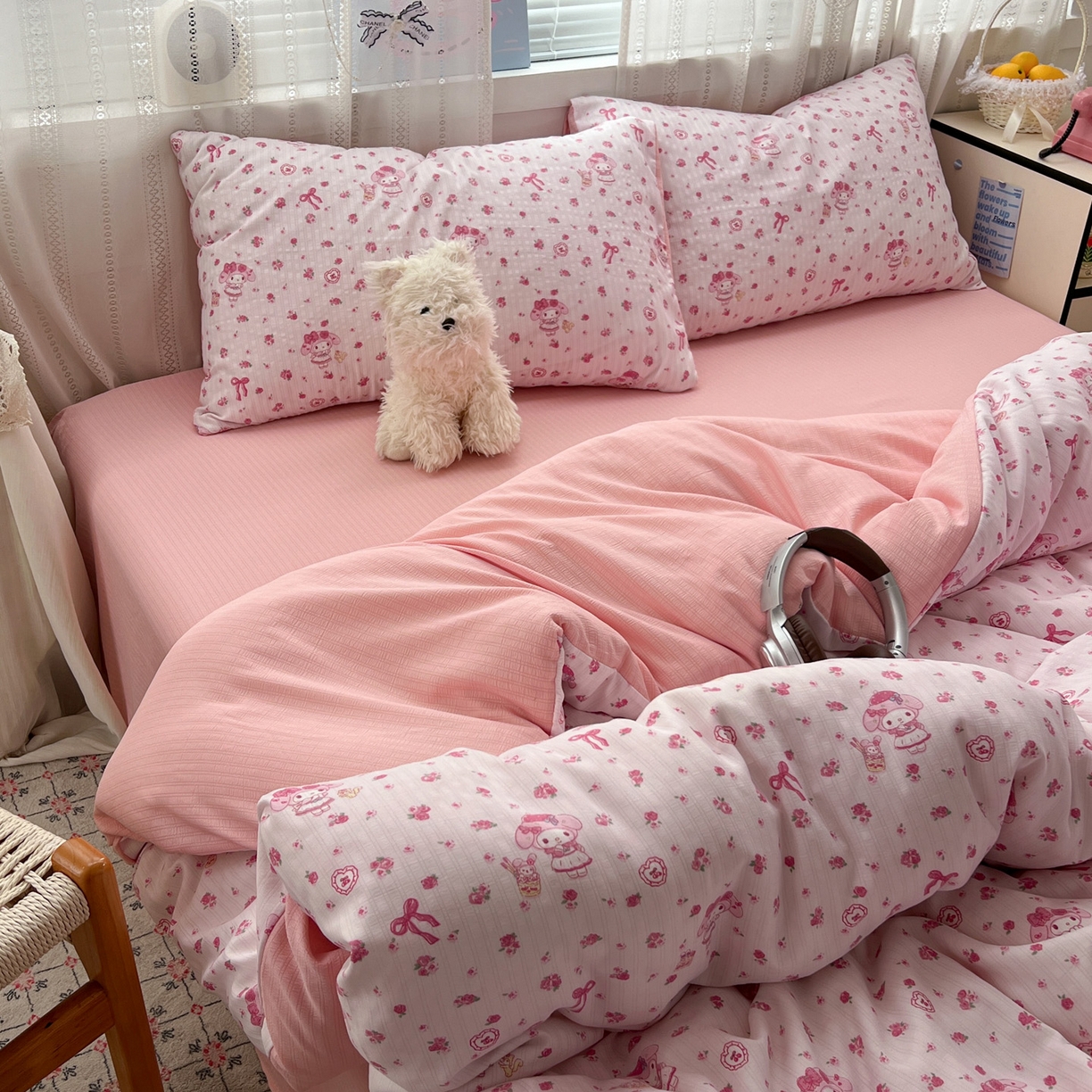 91家纺网 家纺一手货源 找家纺 王朝国际 2026新款A类彩竺棉印花四件套 甜心宝贝