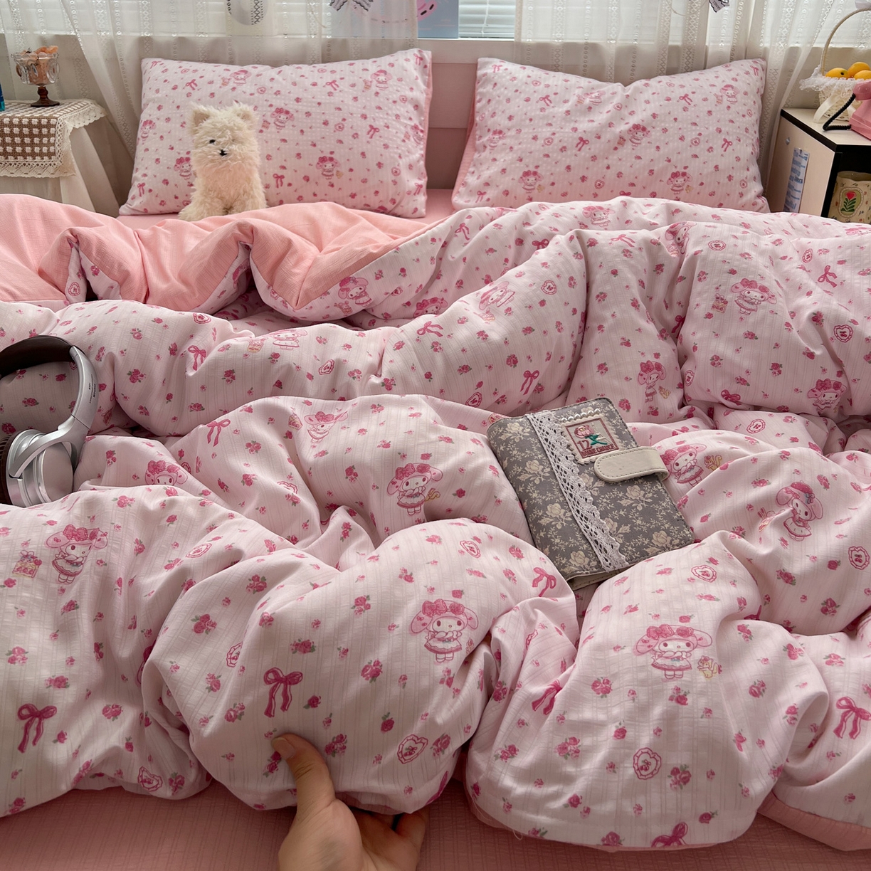 91家纺网 家纺一手货源 找家纺 王朝国际 2026新款A类彩竺棉印花四件套 甜心宝贝