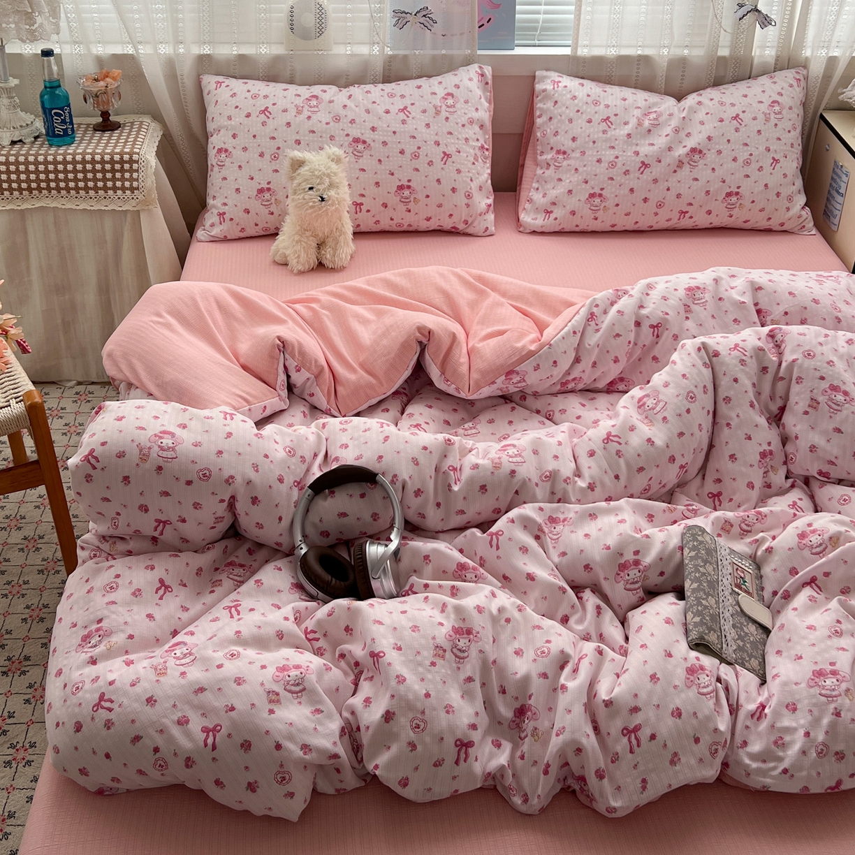 91家纺网 家纺一手货源 找家纺 王朝国际 2026新款A类彩竺棉印花四件套 甜心宝贝