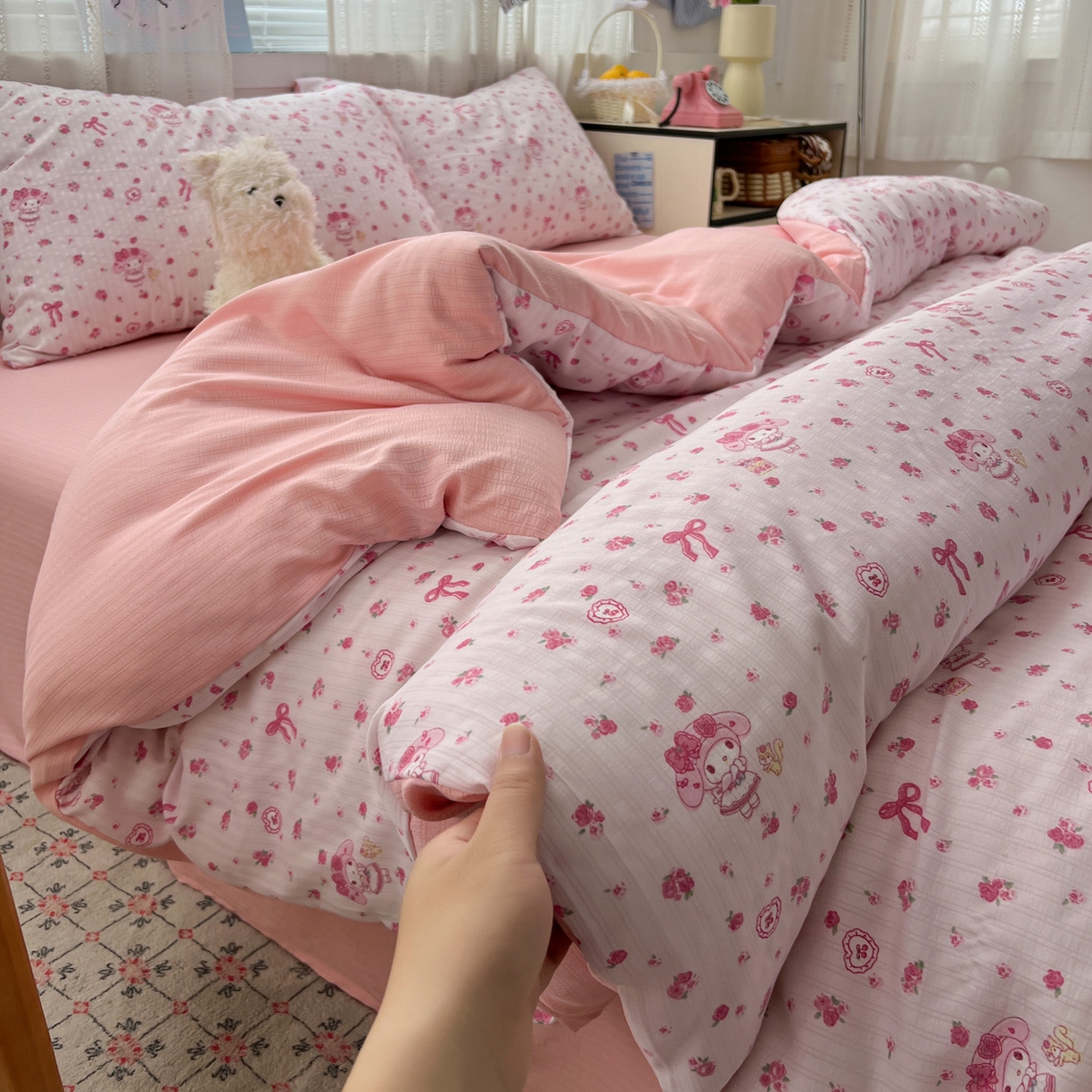 91家纺网 家纺一手货源 找家纺 王朝国际 2026新款A类彩竺棉印花四件套 甜心宝贝