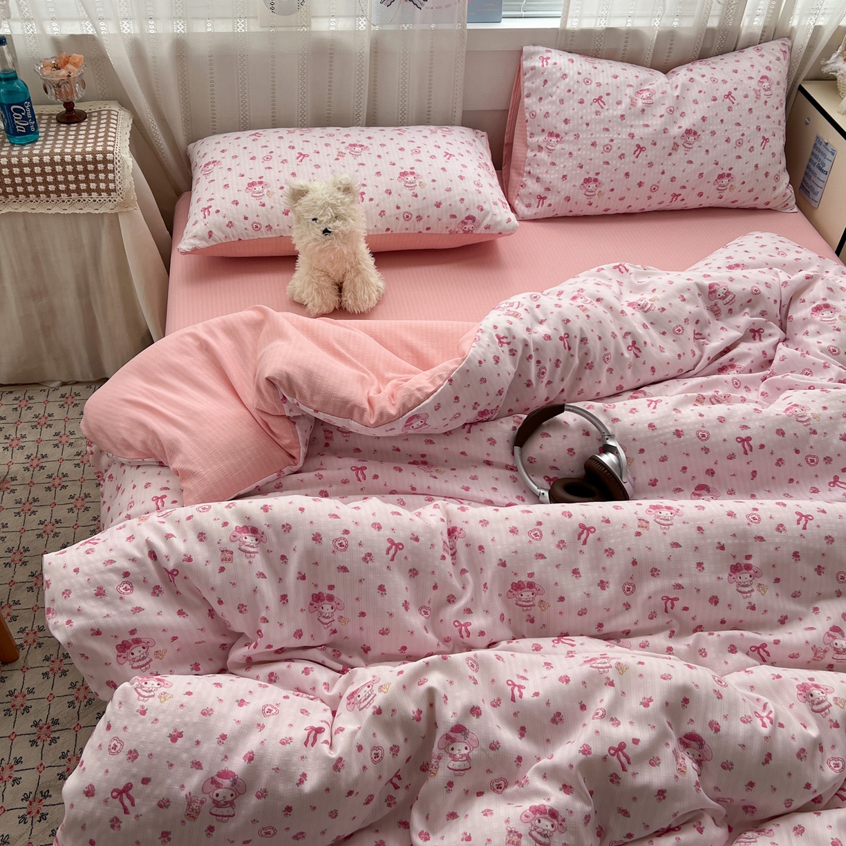 91家纺网 家纺一手货源 找家纺 王朝国际 2026新款A类彩竺棉印花四件套 甜心宝贝