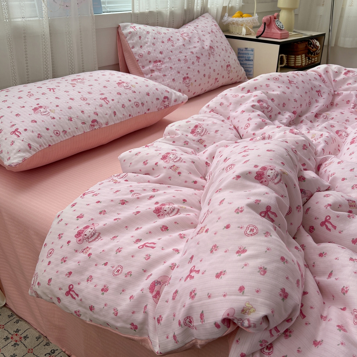 91家纺网 家纺一手货源 找家纺 王朝国际 2026新款A类彩竺棉印花四件套 甜心宝贝