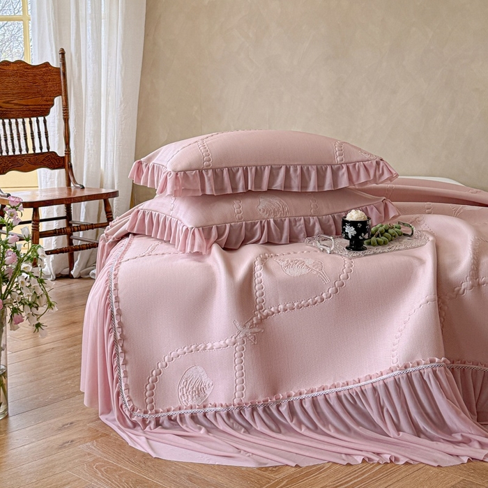 91家纺网 家纺一手货源 找家纺 （总）赫本家纺  2026新款PE高分子单泡提花凉感复合凉席三件套