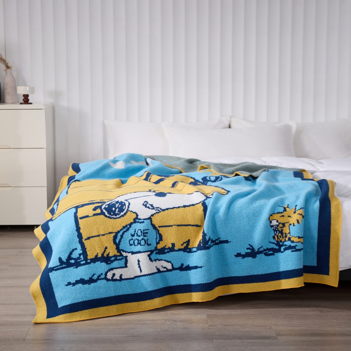 91家纺网 家纺一手货源 找家纺 （总）栩裕纺织 2026新款史努比SNOOPY正版授权独家针织毯披肩膝盖毯儿童毯多功能盖毯送礼礼品终端控价