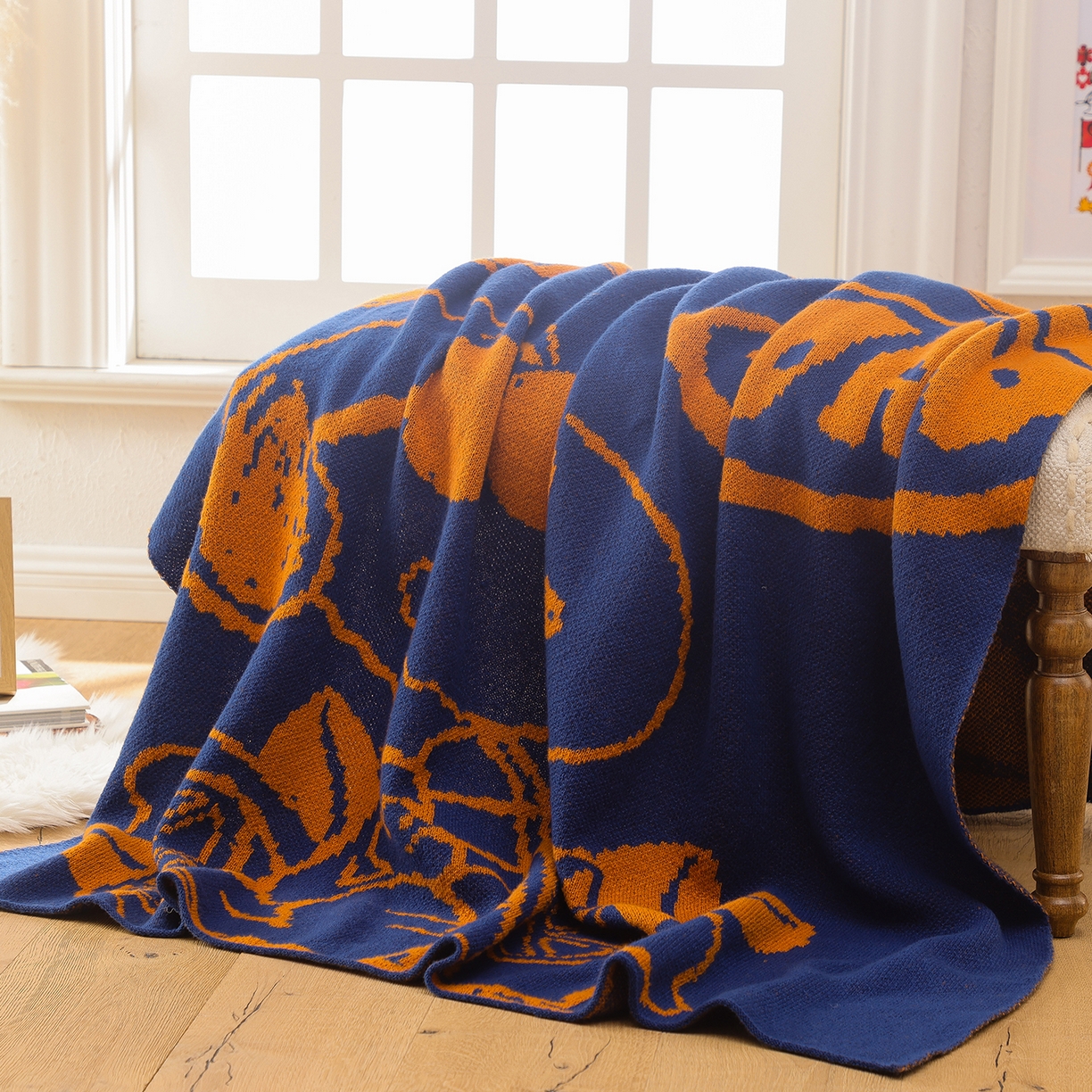 栩裕纺织 2026新款史努比SNOOPY正版授权独家针织毯披肩膝盖毯儿童毯多功能盖毯送礼礼品终端控价 史努比-香橘士