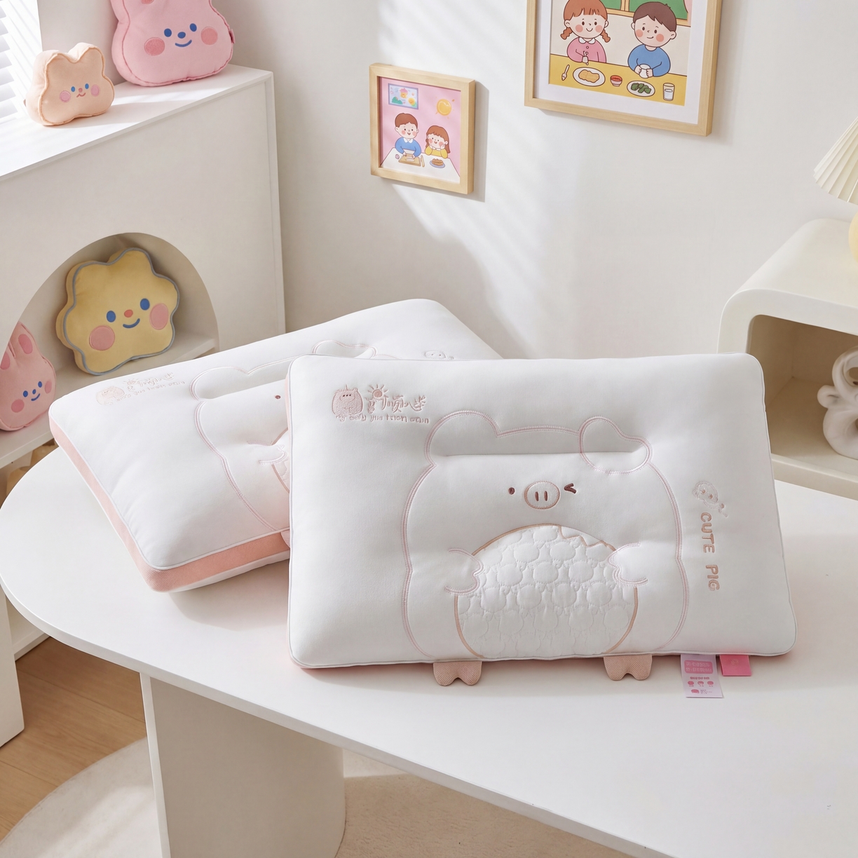 91家纺网 家纺一手货源 找家纺  4.20【焕新季 六人助力19.9带回家】 A类专版猪事顺心儿童护颈枕/2只（下单规则请看详情页）