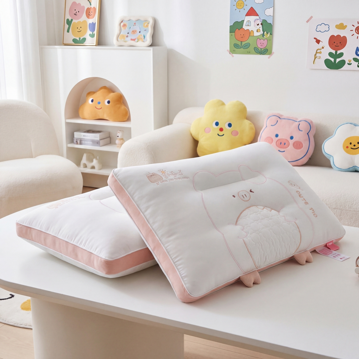 91家纺网 家纺一手货源 找家纺  4.20【焕新季 六人助力19.9带回家】 A类专版猪事顺心儿童护颈枕/2只（下单规则请看详情页）