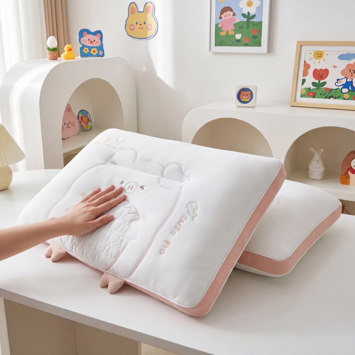 91家纺网 家纺一手货源 找家纺  4.20【焕新季 六人助力19.9带回家】 A类专版猪事顺心儿童护颈枕/2只（下单规则请看详情页）