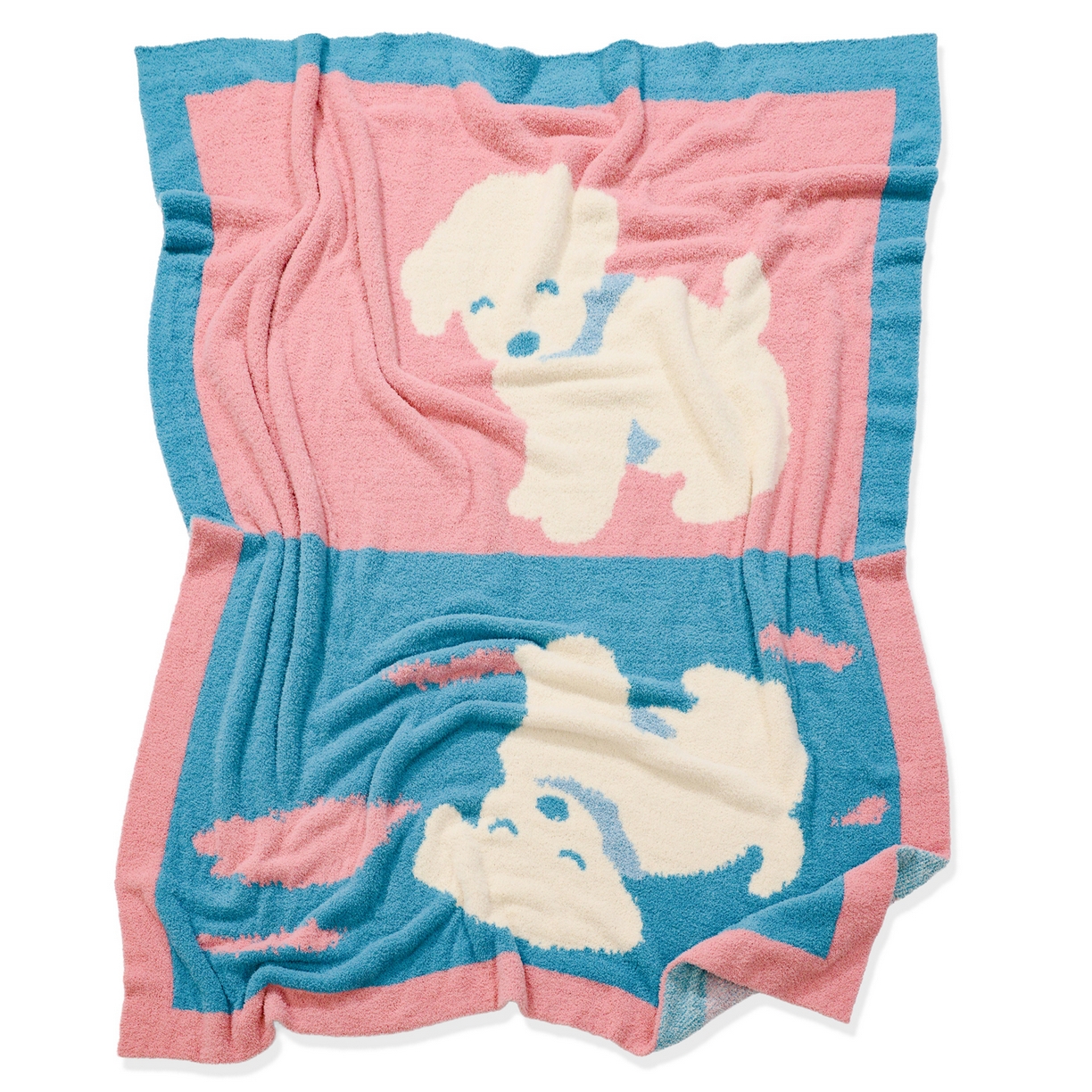 91家纺网 家纺一手货源 找家纺 栩裕纺织 2026新款艺术家居超柔半边绒A类针织毯披肩毯多功能盖毯礼物礼品终端控价 云朵朵针织毯