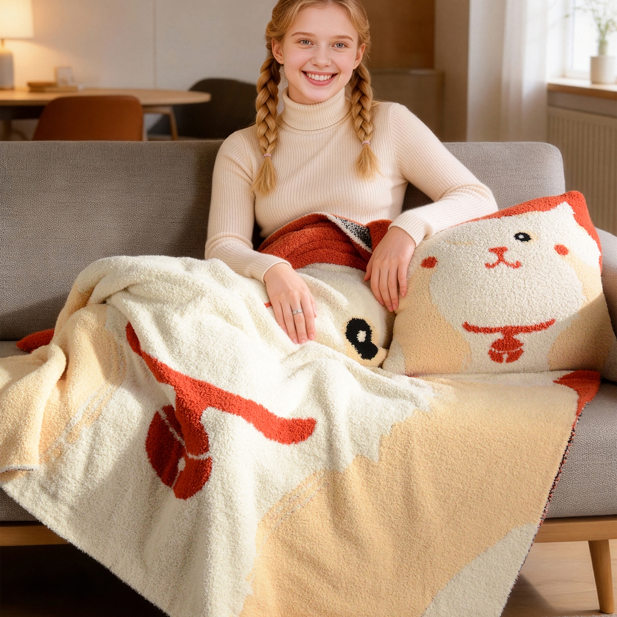 91家纺网 家纺一手货源 找家纺 （总）栩裕纺织 2026新款艺术家居超柔半边绒A类针织毯披肩毯多功能盖毯礼物礼品终端控价