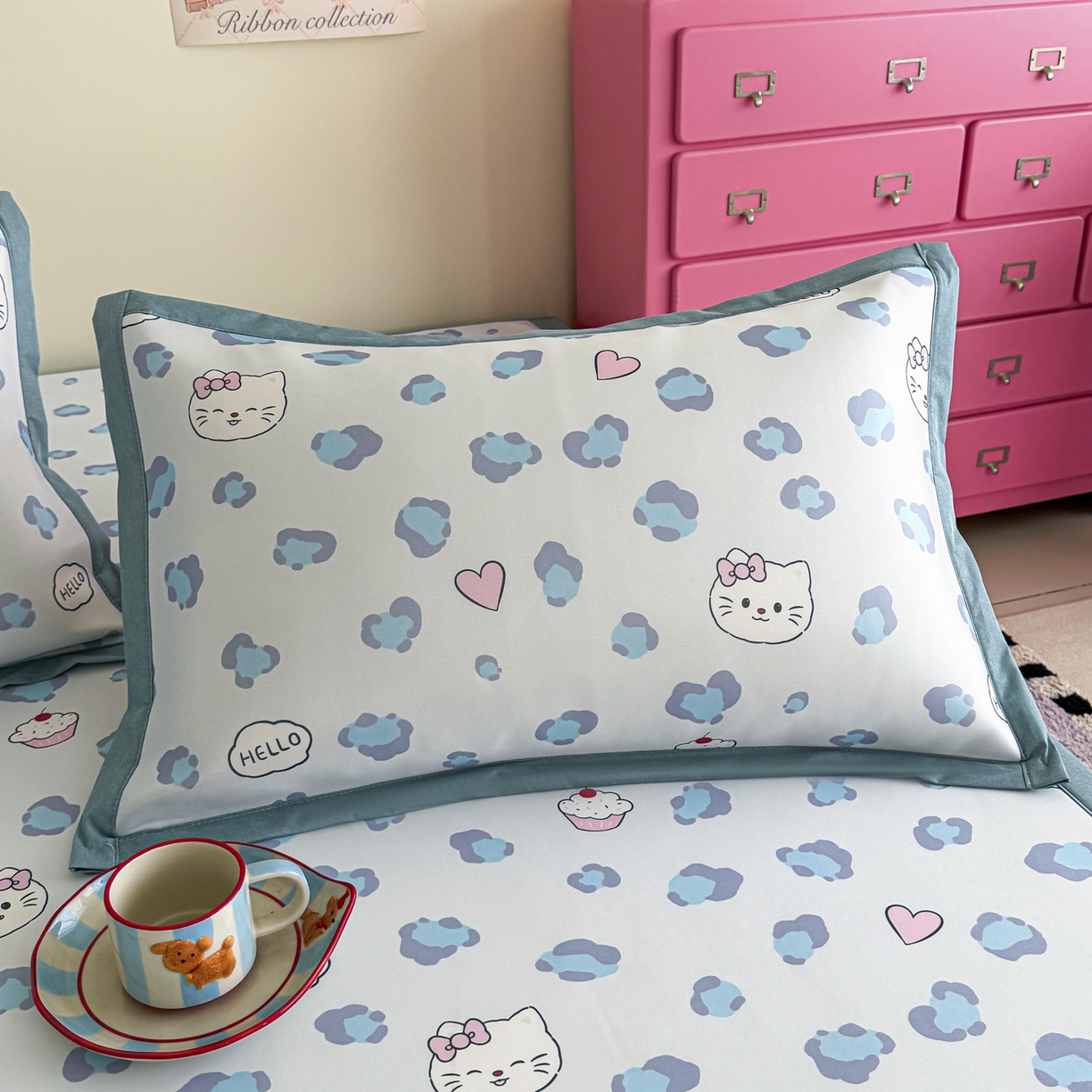 91家纺网 家纺一手货源 找家纺 倾慕家纺 2026春夏新款A类印花小冰皮软席凉席席子 豹猫蓝