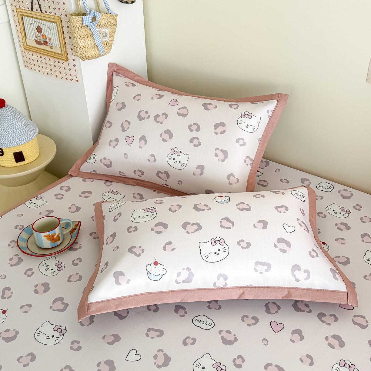 91家纺网 家纺一手货源 找家纺 倾慕家纺 2026春夏新款A类印花小冰皮软席凉席席子 豹猫粉