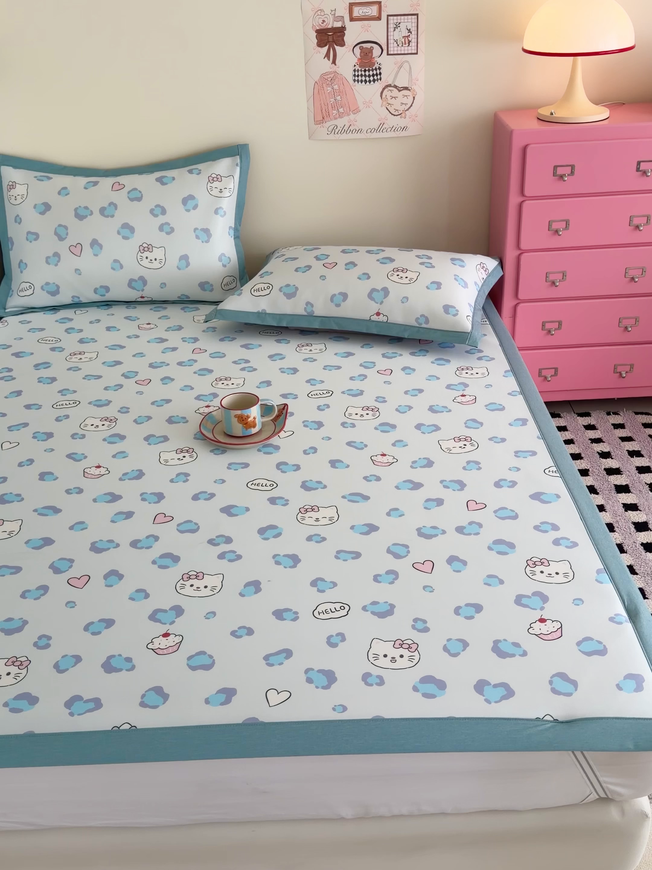 91家纺网 家纺一手货源 找家纺 倾慕家纺 2026春夏新款A类印花小冰皮软席凉席席子 豹猫蓝